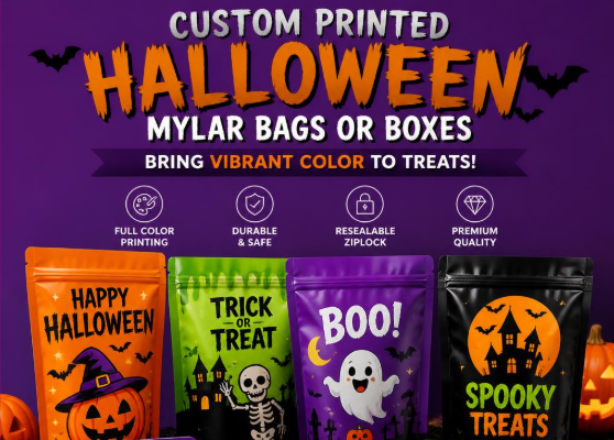Custom Printed Halloween Mylar Bags